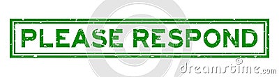 Grunge green please respond word square rubber stamp on white background Stock Photo