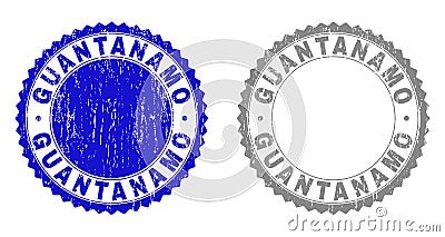 Grunge GUANTANAMO Textured Stamp Seals Vector Illustration