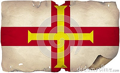 Guernsey Flag On Old Paper Stock Photo
