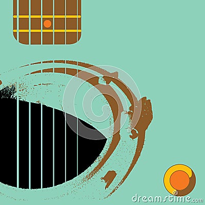 Grunge guitar with manhole Vector Illustration