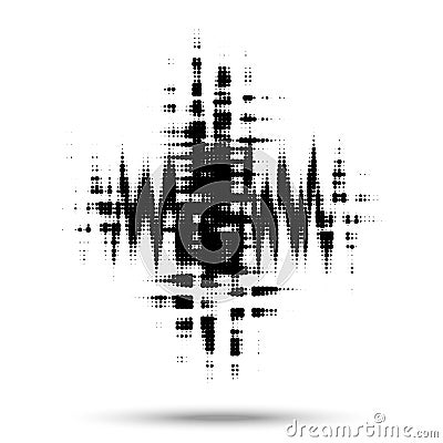 Grunge halftone spot. Black and white circle dots texture background. Spotted vector abstract texture Vector Illustration