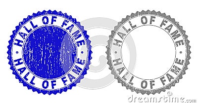 Grunge HALL OF FAME Textured Stamp Seals Vector Illustration