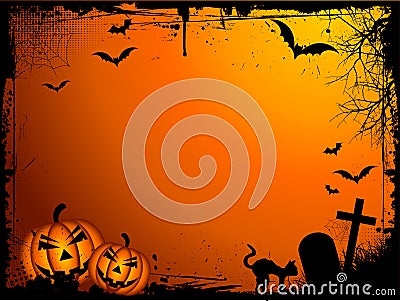 Grunge Halloween background Vector Illustration