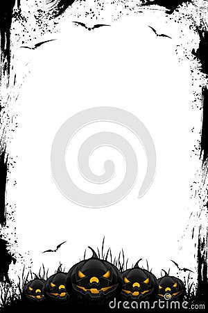 Grunge Halloween black frame Stock Photo