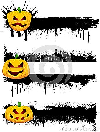 Grunge Halloween borders Vector Illustration