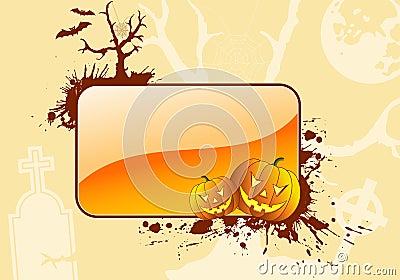 Grunge Halloween frame Vector Illustration