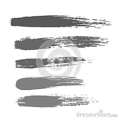 Grunge hand drawn brush stroke vector set. Vector Illustration