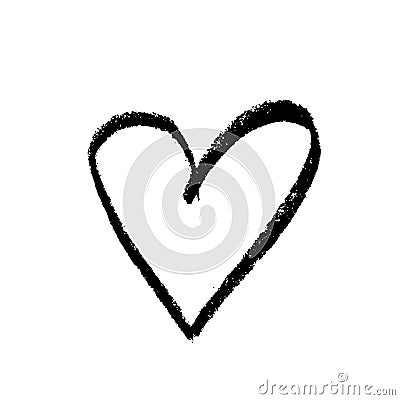 Grunge hand drawn chalk heart. Valentine day print. Vector grunge illustration. Vector Illustration