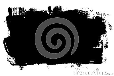 Grunge hand drawn paint brush stripe. Vector black ink brush stroke. Paint background high detail. Dirty design element, box, fram Cartoon Illustration