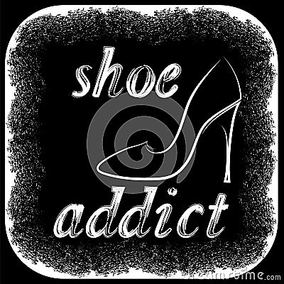 Grunge Hand Drawn Typography Shoes Poster Stock Photo