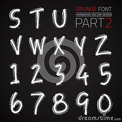 Grunge Hand Made Vector Font Vector Illustration