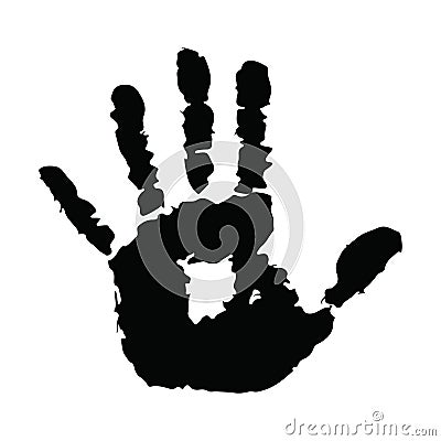 Grunge hand showing stop Cartoon Illustration