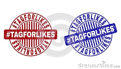 Grunge Hashtag TAGFORLIKES Textured Round Watermarks Vector Illustration