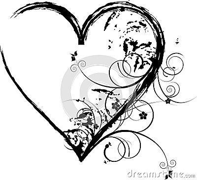 Grunge heart Vector Illustration