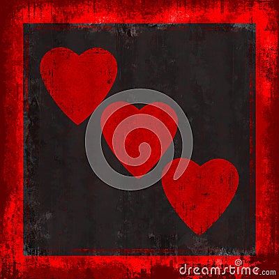 Grunge Hearts Stock Photo