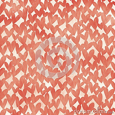 Grunge Hearts Pattern Stock Photo