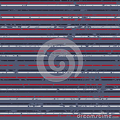 Grunge horizontal striped pattern in retro style Vector Illustration