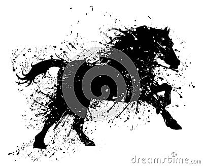Grunge horse Vector Illustration