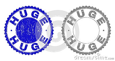 Grunge HUGE Textured Stamp Seals Vector Illustration