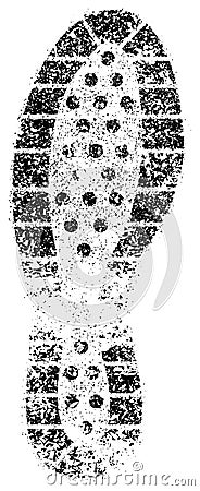 Grunge human shoe print shoe mark vector illustration Vector Illustration
