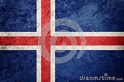 Grunge Iceland flag. Iceland flag with grunge texture. Stock Photo