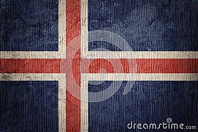 Grunge Iceland flag. Iceland flag with grunge texture Stock Photo