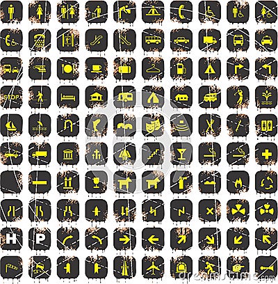 Grunge Icons 2 Vector Illustration