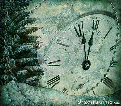 Grunge image of New Year coming Stock Photo