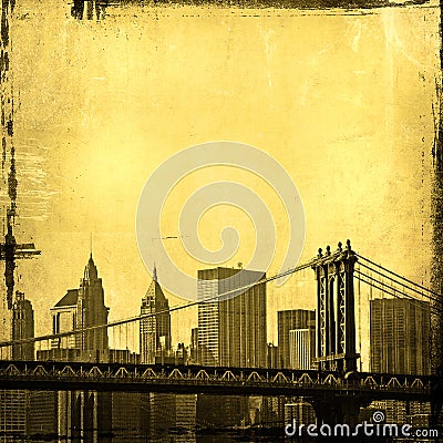Grunge image of new york skyline Stock Photo