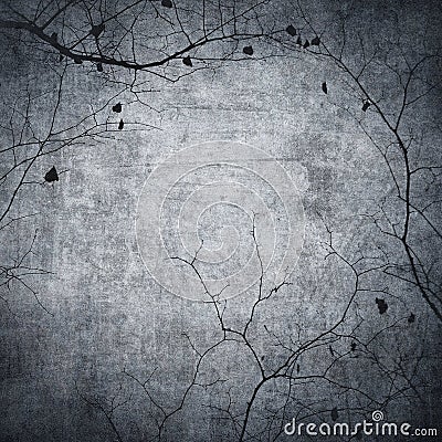 Grunge image of tree silhouettes. Perfect halloween background Stock Photo