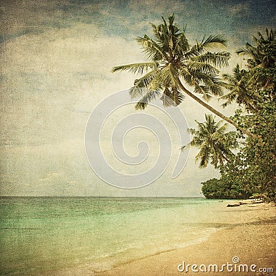 Grunge image of tropical beach Stock Photo