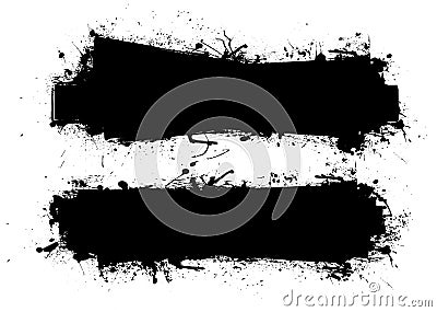 Grunge ink banner black Vector Illustration