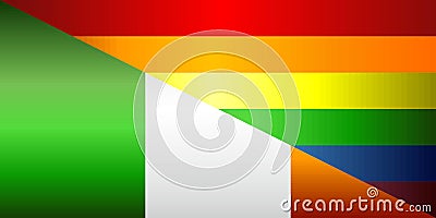 Grunge Ireland and Gay flags Vector Illustration