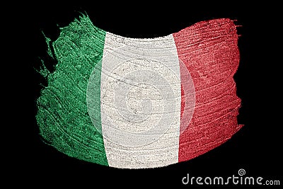 Grunge Italy flag. Italian flag with grunge texture. Brush strok Stock Photo