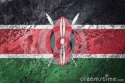 Grunge Kenya flag. Kenya flag with grunge texture. Stock Photo