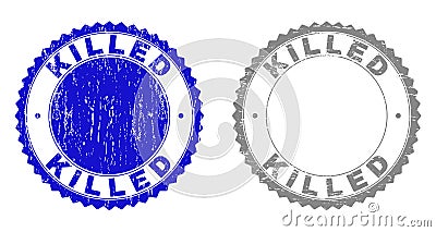 Grunge KILLED Scratched Stamp Seals Vector Illustration