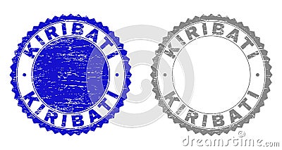 Grunge KIRIBATI Scratched Stamp Seals Vector Illustration