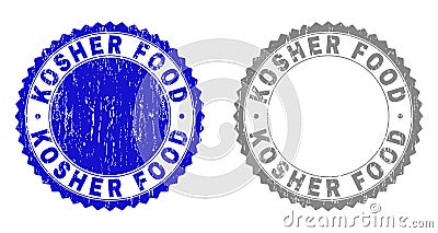 Grunge KOSHER FOOD Textured Watermarks Vector Illustration
