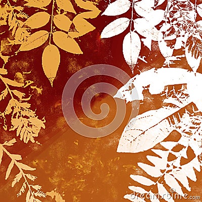 Grunge Leaves Silhouette Stock Photo