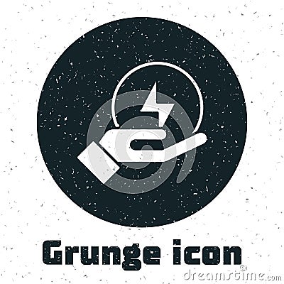 Grunge Lightning bolt icon isolated on white background. Flash sign. Charge flash icon. Thunder bolt. Lighting strike Vector Illustration