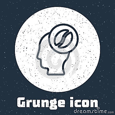 Grunge line Barista icon isolated on grey background. Monochrome vintage drawing. Vector Vector Illustration