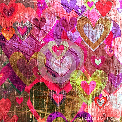 Grunge love pattern background Stock Photo