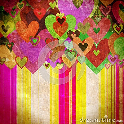 Grunge love pattern background Stock Photo