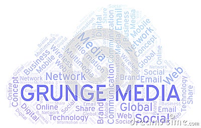 Grunge Media word cloud Stock Photo