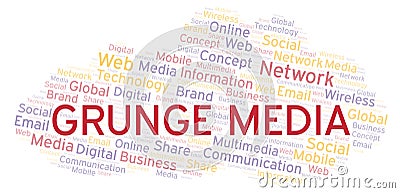 Grunge Media word cloud Stock Photo