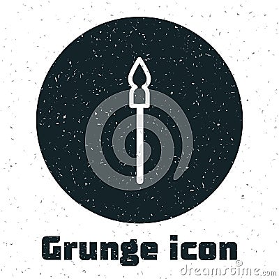 Grunge Medieval spear icon isolated on white background. Medieval weapon. Monochrome vintage drawing. Vector Vector Illustration