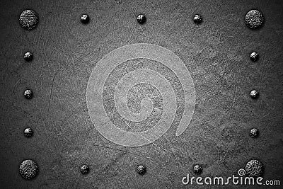 Grunge metal background. rivet on metal plate. Cartoon Illustration