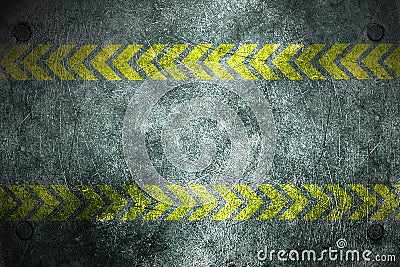 Grunge metal background. rivet on metal plate and yellow Cartoon Illustration