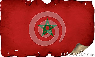 Morocco Flag On Old Paper Stock Photo