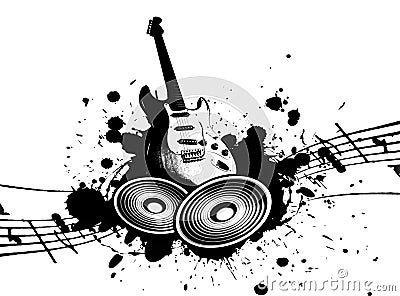 Grunge Music Stock Photo